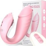  Trứng rung lưỡi liếm điểm G chữ U sưởi ấm điều khiển từ xa 