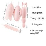  Trứng rung lưỡi liếm mini massage âm đạo hậu môn ngực 3 đầu 