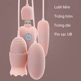  Trứng rung lưỡi liếm mini massage âm đạo hậu môn ngực 3 đầu 