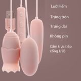  Trứng rung lưỡi liếm mini massage âm đạo hậu môn ngực 3 đầu 