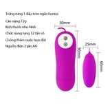  Trứng rung màu tím mini nhỏ có dây điều khiển 12 chế độ 