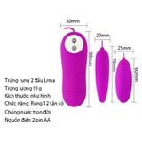  Trứng rung màu tím mini nhỏ có dây điều khiển 12 chế độ 