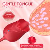  Trứng rung tình yêu hoa hồng 2 đầu lưỡi liếm đuôi rung thụt 