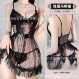  Thời trang váy ngủ 2 dây ren lưới xuyên thấu gợi cảm mẫu mới 