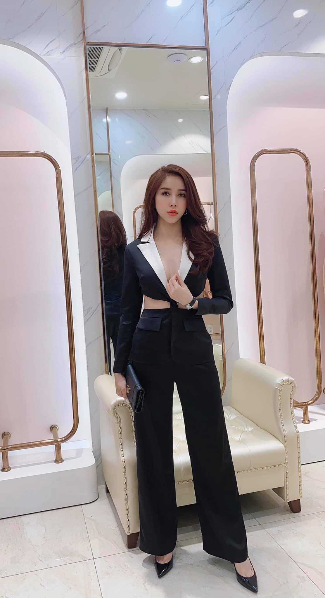 SET VEST CÔNG SỞ TRẮNG ĐEN NUDE HỒNG  Nhím Vui Vẻ Store