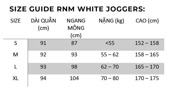RNM White Joggers