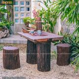 Bàn ghế đôn gỗ lũa