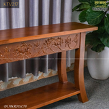Concept Kệ console, đôn gỗ hoa sen