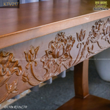 Concept Kệ console, đôn gỗ hoa sen