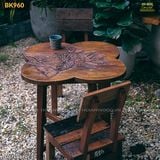 Bàn sân vườn, cafe điêu khắc hoa sen