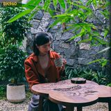 Bàn sân vườn, cafe điêu khắc hoa sen