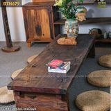 Bàn trà bệt gỗ lũa dáng dài