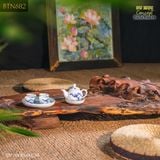 Bàn trà gỗ lũa điêu khắc hoa sen