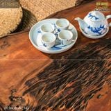 Bàn trà gỗ lũa điêu khắc hoa sen