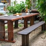 Bàn dài, ghế băng sân vườn (gỗ tàu thuyền)
