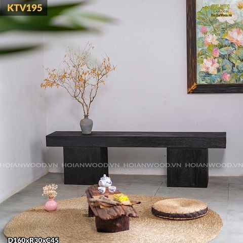 Kệ console nguyên khối sắc đen quyền lực