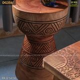 Đôn gỗ điêu khắc hoa văn