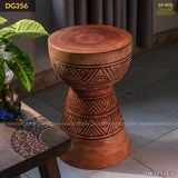 Đôn gỗ điêu khắc hoa văn