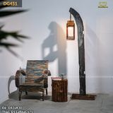 Đèn gỗ trụ (gỗ tàu thuyền) decor