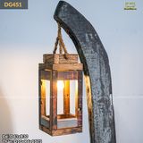 Đèn gỗ trụ (gỗ tàu thuyền) decor