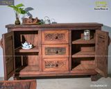 Tủ gỗ decor điêu khắc
