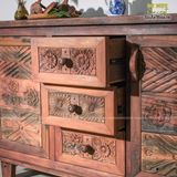 Tủ gỗ decor điêu khắc