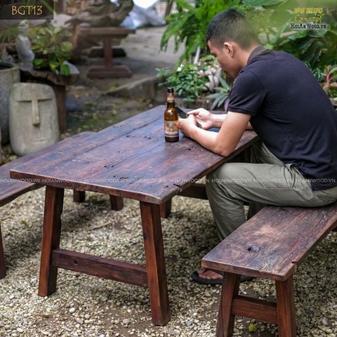 Bàn ghế sân vườn (gỗ tàu thuyền)