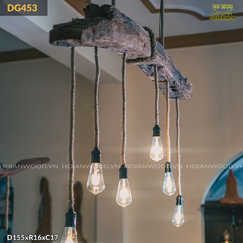 Đèn trần gỗ tàu thuyền