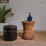 Đôn gỗ điêu khắc uyên ương