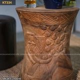 Đôn gỗ điêu khắc uyên ương