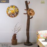 Trụ gỗ lũa phong cách Rustic làm móc áo, móc treo