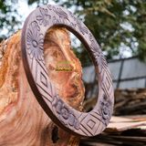 Khung gương tròn điêu khắc