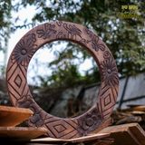 Khung gương tròn điêu khắc