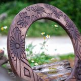 Khung gương tròn điêu khắc