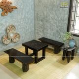 Bộ bàn khắc họa tiết chim hạc