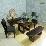 Bộ bàn khắc họa tiết chim hạc