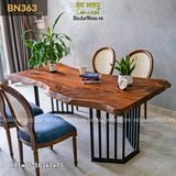 Bàn ăn gỗ me tây nguyên tấm