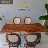 Bàn ăn gỗ me tây nguyên tấm