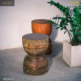 Đôn gỗ khắc hoa văn chim Lạc