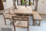 Bộ bàn ghế ăn phong cách rustic