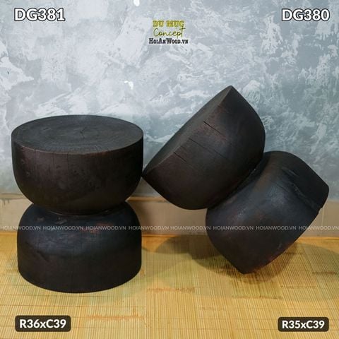 Đôn gỗ nguyên khối tạo hình