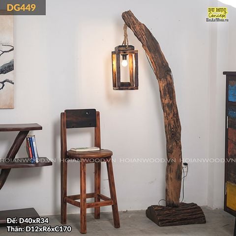 Đèn gỗ lũa decor