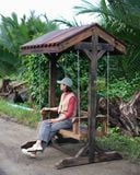 Xích đu gỗ có mái che