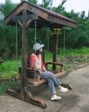 Xích đu gỗ có mái che