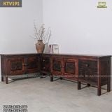 Tủ gỗ chữ L trưng bày