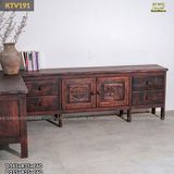 Tủ gỗ chữ L trưng bày