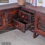 Tủ gỗ chữ L trưng bày