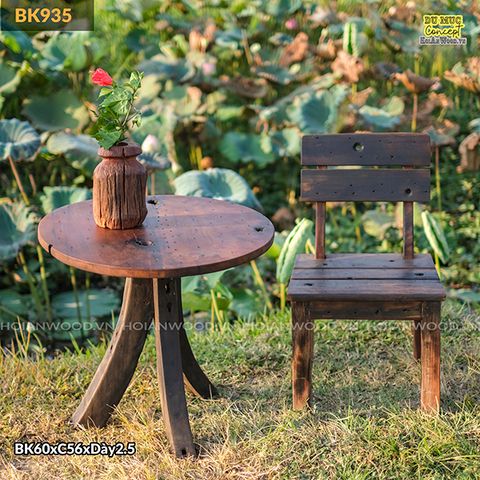 Bàn ghế sân vườn (gỗ tàu thuyền)