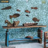 Kệ Console/quầy bar 2 tầng gỗ tàu thuyền