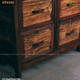 Tủ gỗ lũa điêu khắc hoa sen